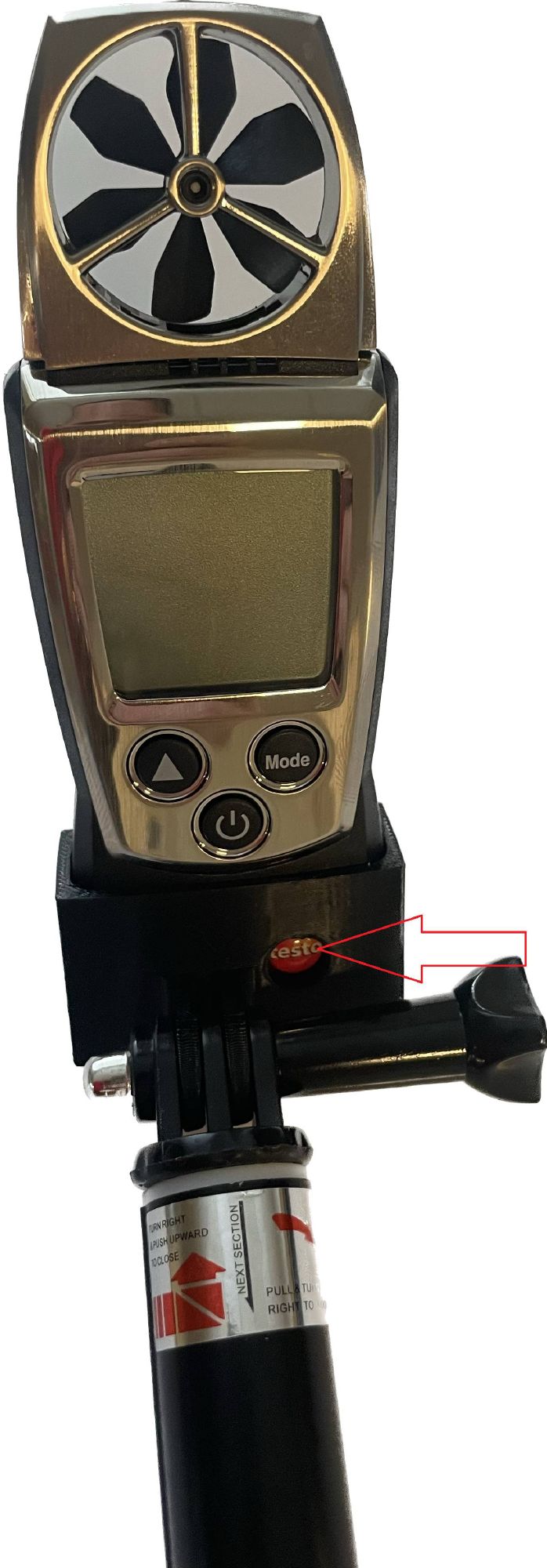 Anemometr wiatraczkowy testo 410-1 | Prędkość przepływu powietrza ...