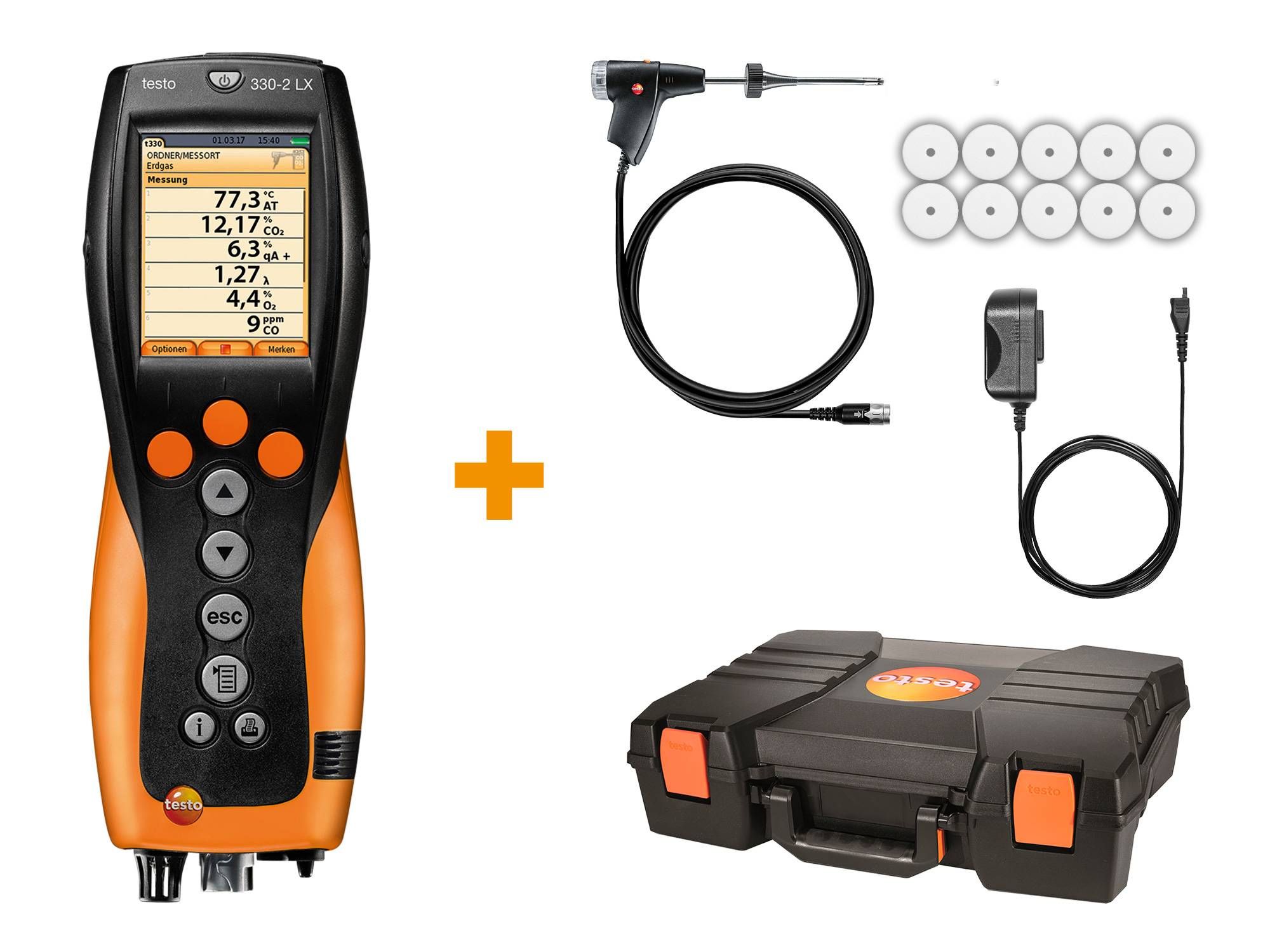 testo 3302 LX Combustion Analyzer Combustion leak detector