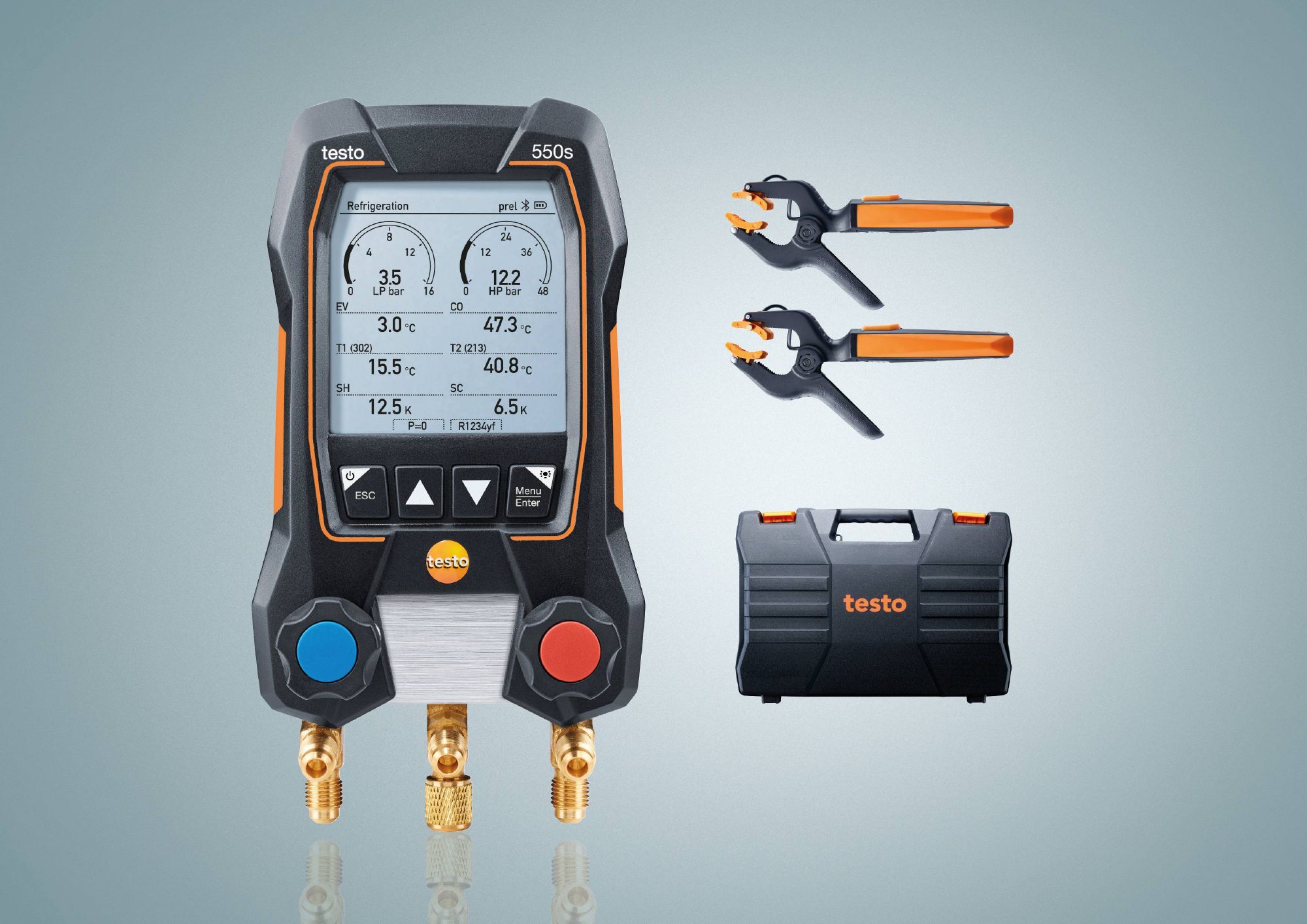 Testo 550s Smart Kit Smart Digital Manifold With Wireless Clamp 