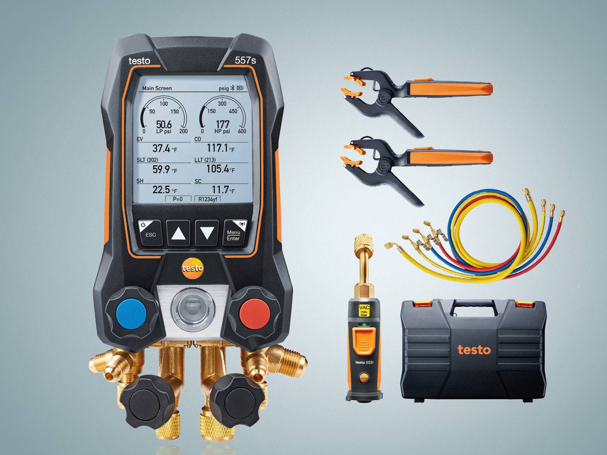 Testo Temperature Clamp Probe Kit - NTC Sensor For Digital Manifolds (-40°F To 257°F) - HVAC & Refrigeration Tool