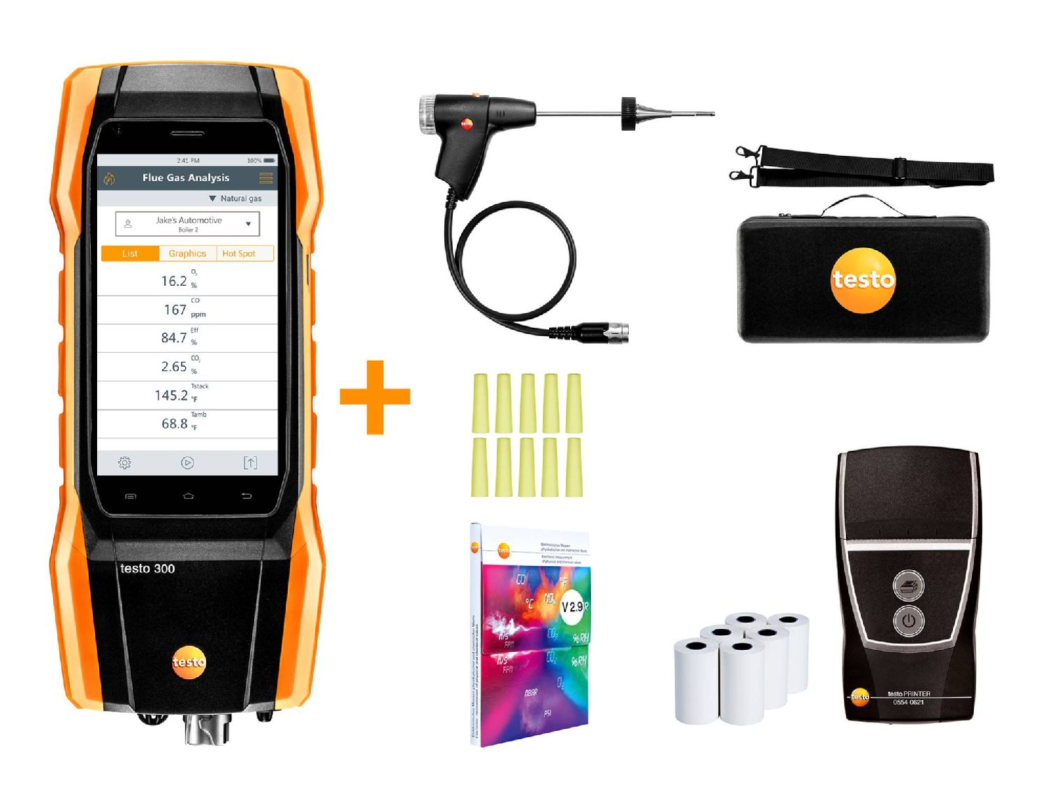 testo 300 Residential and Commercial Combustion Analyzer Kit with